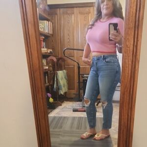 Women's Blue Distressed Jeans